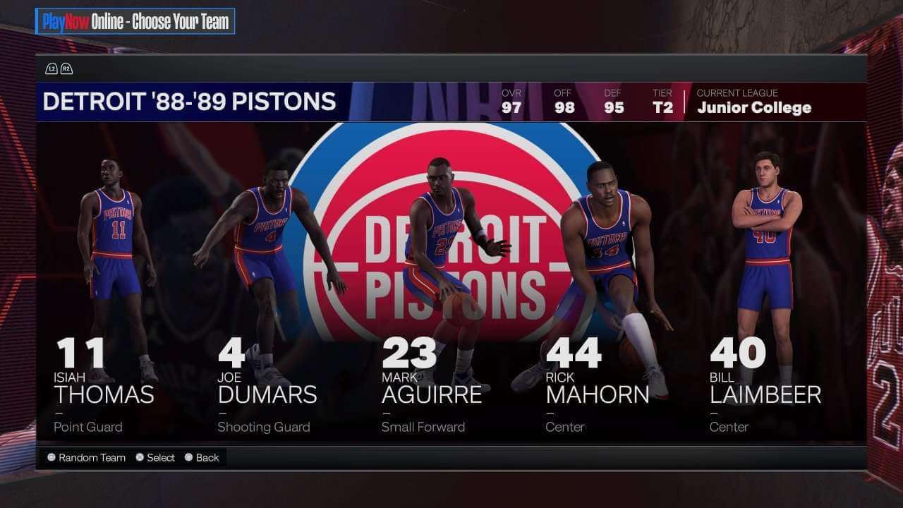 1988-89 Detroit Pistons on NBA 2K24