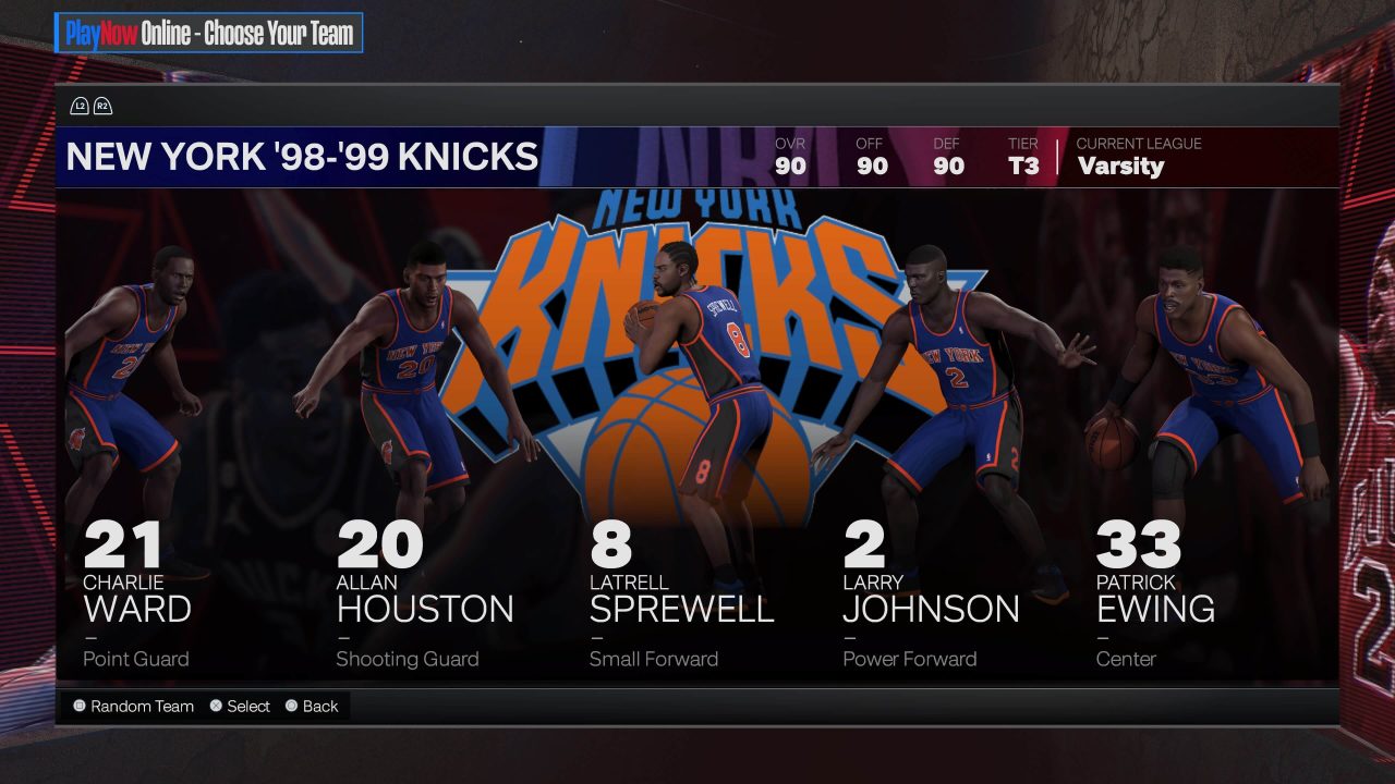 1998-99 New York Knicks on NBA 2K24