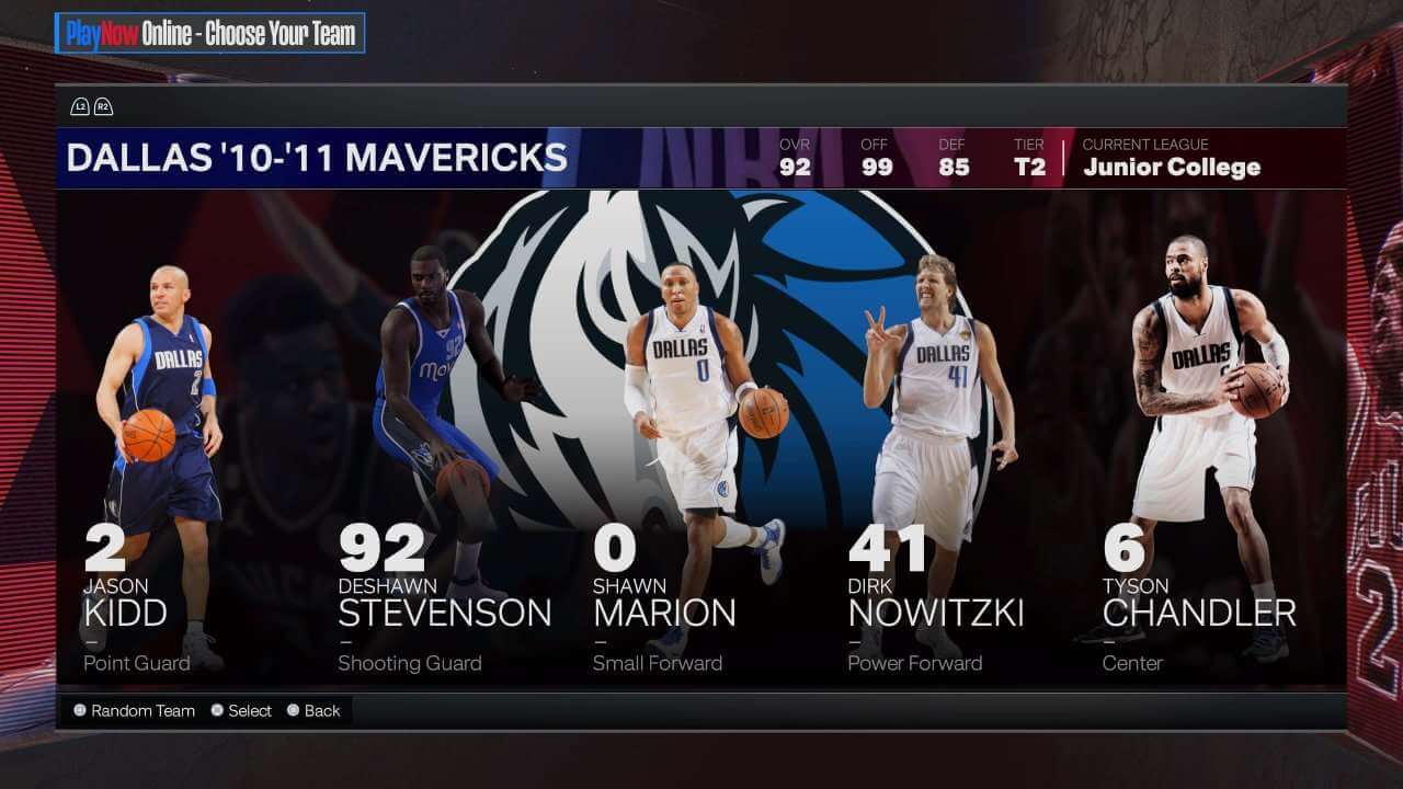 2010-11 Dallas Mavericks on NBA 2K24