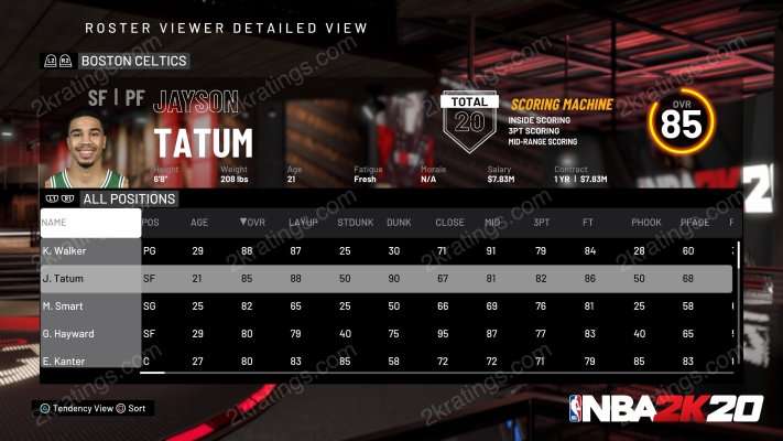 Jayson Tatum on NBA 2K20