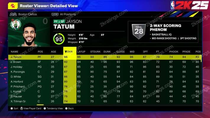 Jayson Tatum on NBA 2K25