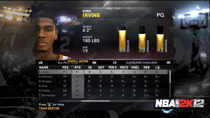 kyrie irving 2k12