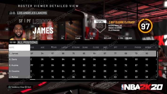 2k20 lebron james