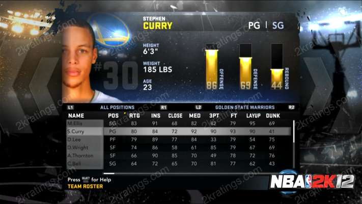Stephen Curry on NBA 2K12